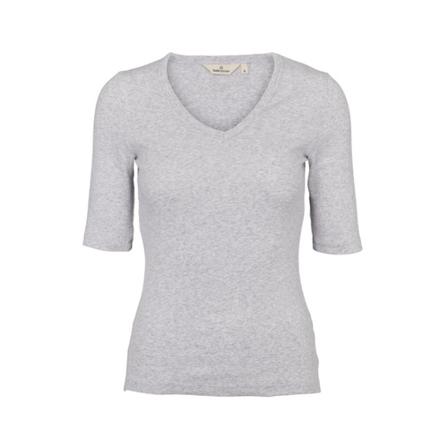 Basic Apparel Ludmilla V-Neck Grå, Dame T-shirts