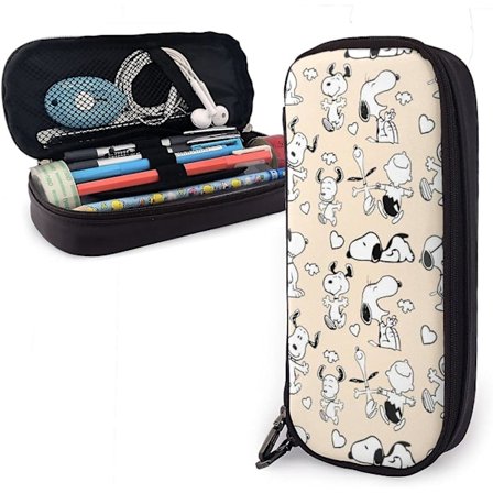 Snoopy og venner penalhus stort penalhus opbevaringspose gave til skole kontor studerende teenagepiger kvinder voksne bd007499 [DB]