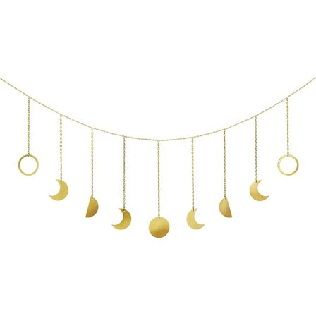 Måne Guirlande Rum Indretning Æstetisk Makramé Vægophæng Boho Indretning Soveværelse Vægindretning Guld Måne Snor Vægpynt Bryllup Lejlighed Gaver 