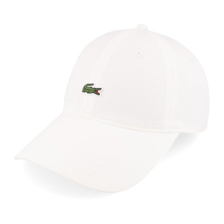 Lacoste - White unconstructed Czapka Z Daszkiem - Small Logo White Dad Cap @ Hatstore