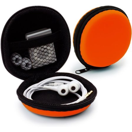 2 st Universal In Ear Hörlursfodral - Hårt Skyddande Fodral kompatibelt Hörlurar, Kabel - Multifunktionell Bärväska Orange, 8*8*3.5cm