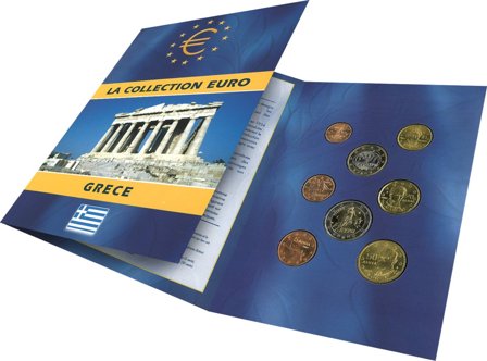 Grækenland - Euro møntsæt i folder - Fransk
