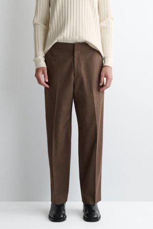 COS Men's Pantaloni Cropped A Gamba Dritta In Cotone in Marrone