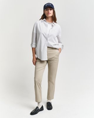 GANT - Chinos i slim fit til dame dry sand