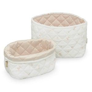 Cam Cam Quilted Storage Basket, Set of Two - OCS Poppies/Shell One Size - Storage - One size - Cream