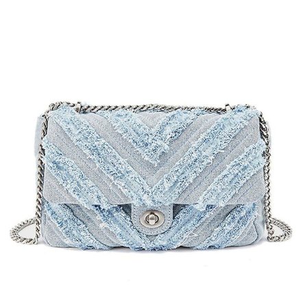 Håndtaske Fashion Sommer Jeans Denim Tasker Skulder Crossbody Håndtasker Kvinder Lærred Pige Håndtaske Casual Kæde Designer Tote Tasker(Blå)