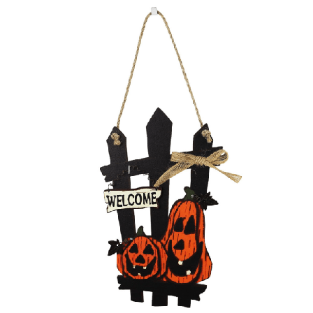 Trähängande Krans Halloweenhängare Charmig Dekoration