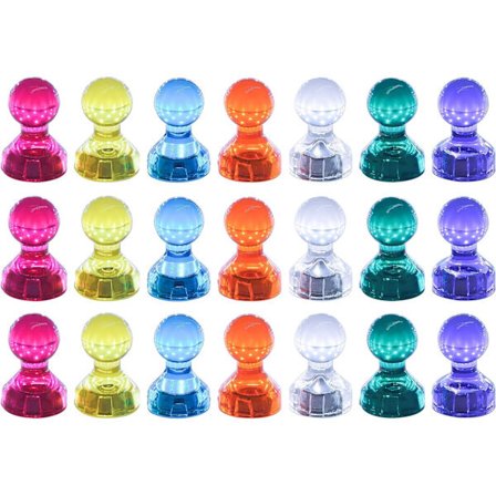 21 kjøleskapsmagneter, sterke magnetiske trykknapper for kjøleskap i forskjellige farger, whiteboard-tavle