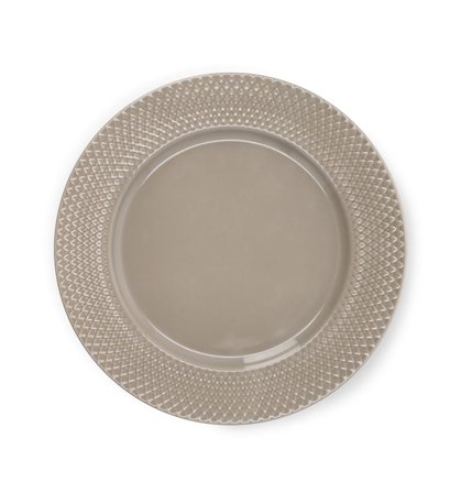 Lyngby Rhombe-Earth Middagstallerken Ø27 clay