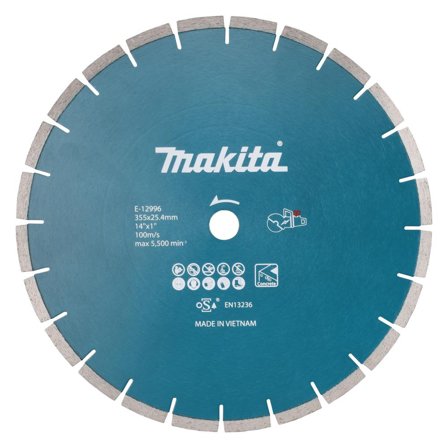 Makita E-12996 Diamantskæreskive 355x25,4 mm, beton, Maskintilbehør & forbrugsvarer