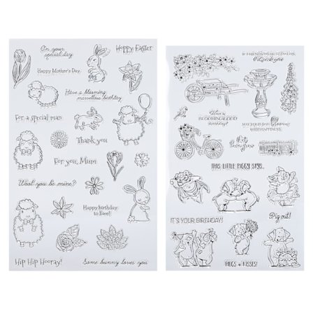 2 stk. Gennemsigtig Stempel TPR Segl Får Kanin Gris Fødselsdag til Kortfremstilling DIY Scrapbooking