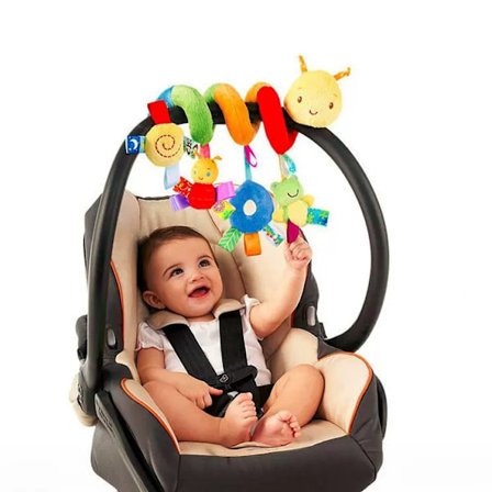 Hengende spiral babyrangle, en pedagogisk sensorisk leke.