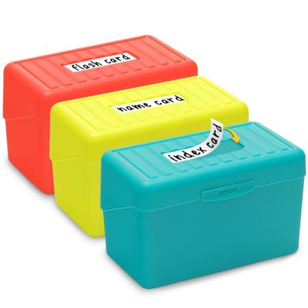 Indexkortshållare 3x5, Indexkortslådearrangörfodral, 3x5 Flash-anteckningskortshållare, 300-kortskapacitetslåda, 3-pack