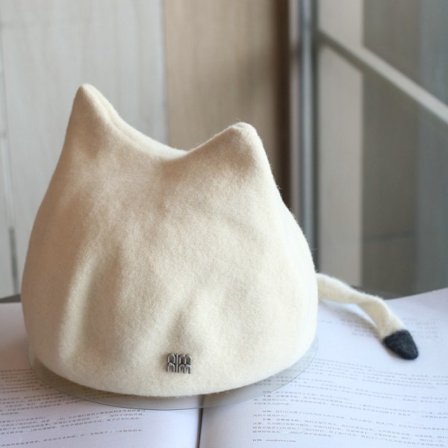 Vinterøreberet for kvinner, fransk beret Lolita-kostyme Kawaii kattekunstner malerhatt hatt én størrelse