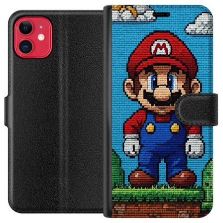 Yhteensopiva Lompakkokotelo Apple Apple iPhone 11 Super Mario juliste Nintendo retro pelihahmo 8bit pikselitaide klassinen pelisankari muuri design ta