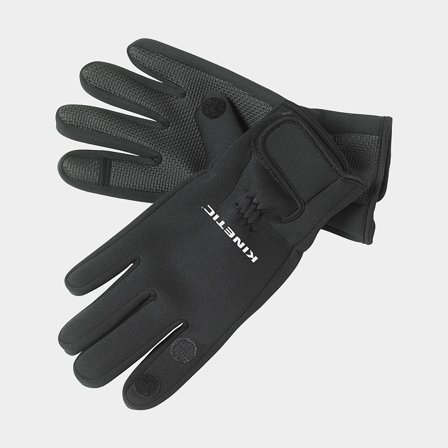 Kinetic neoprenhandske L svart - varma och mjuka fiskehandskar i neopren med fullfingerdesign för kalla vinterdagar