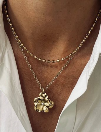 Bud to rose Crave Necklace Silver - Gold - ONE SIZE