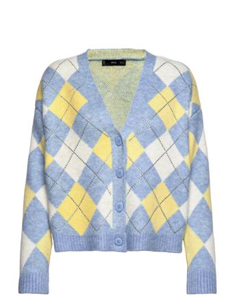 Diamond Stickad Tröja Cardigan Multi/mönstrad Mango
