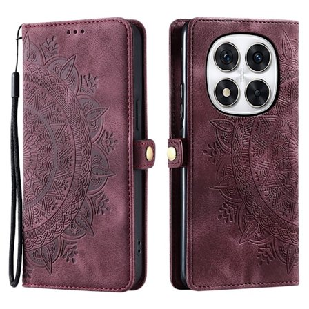 Xiaomi Redmi Note 14 Pro/Pro Plus 5G Fodral Mandala Vinröd