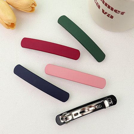 5 stk. franske hårklemmer, 5 farver fine tykke mellemstore hårklemmer, flade hårnåle rektangel hestehaleholdere til kvinder piger