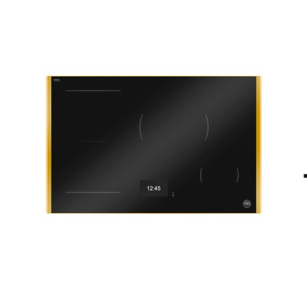 Bertazzoni P784I1M37GT Super-Premium induksjonstopp 78 cm med gullramme, 4 soner' - 'Black and gold