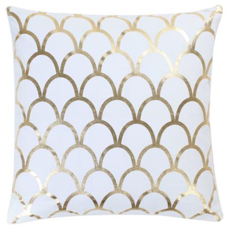 Vidaxl Kuddar 2 St Med Folietryck Vit Och Guld 40x40 Cm Bomull Vit
