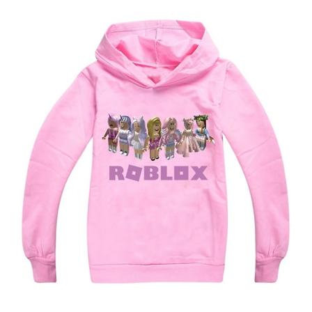 Børn Drenge Piger Unisex Roblox Print Langærmet hættetrøje Afslappet hættetrøje Toppe Pink 9-10 Years