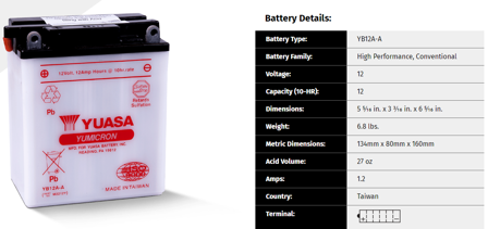 Batteria per Moto Yuasa Yumicron – Cerca per Moto - Suzuki Intruder VL 1500 1998-2004