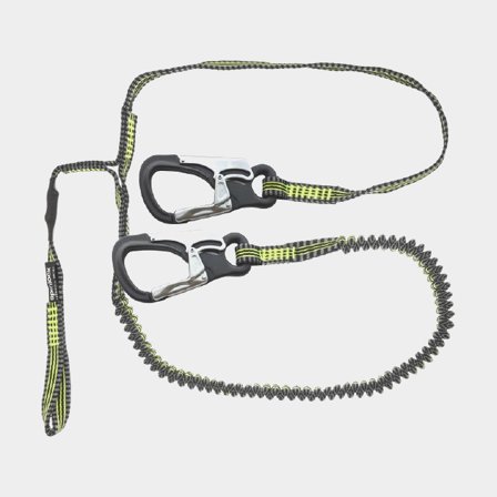 Sikkerhedsliner Spinlock Performance Safety Line, elastisk & stiv, 2 meter (udstrakt) + 1 meter (stiv), ISO 12401 / OSR, med 2 karabinhager & øje