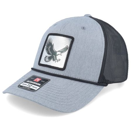Iconic - Grå trucker Keps - Eagle Silver Patch Heather Grey/Black Rope Trucker @ Hatstore