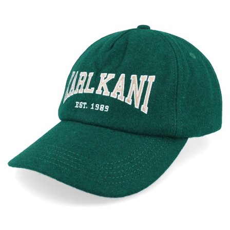 Karl Kani - Green unconstructed Czapka Z Daszkiem - College Signature Wool Blend Cap Dusty Green Dad Cap @ Hatstore