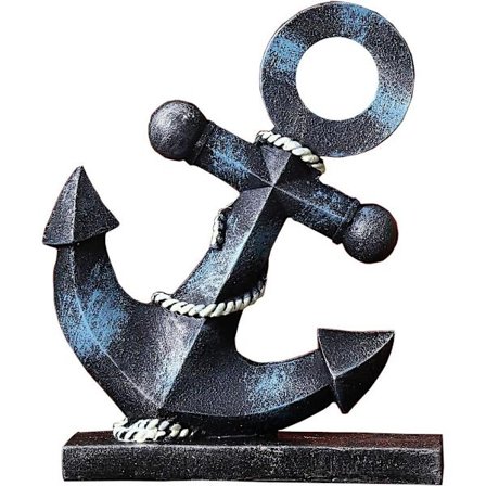 Nautisk Båd Anker Skulptur Dekoration - Kreativ Kystkunst Tema