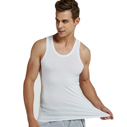 Herr Performance Tank Top i bomull (vit)