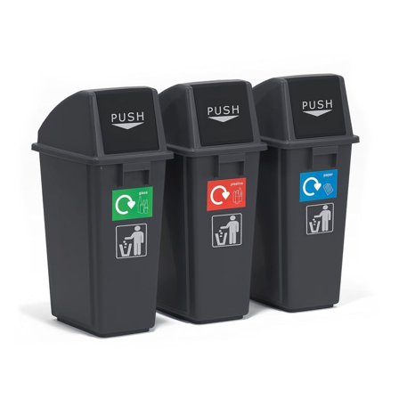Economy Recycling Bins | 60 L Capacity | Plastic Office Recycling Bins - AJ Products