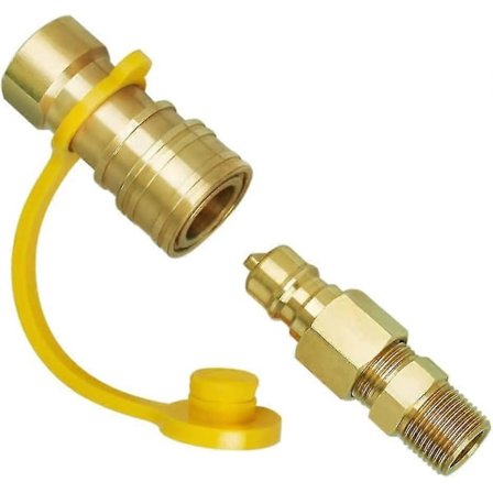 Propan Hurtigkoblingsfittings Messing 3/8 Tommer Naturlig Propan Gas Grill Slange Stik Sæt Konnektor Værktøj Forbrugsvarer & Tilbehør guld)(1 stk)