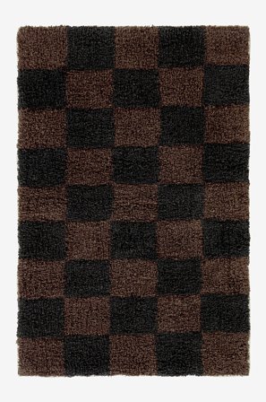 Jotex - Badematte 60x90 Cm Bomull Brun/svart MELA - Kjøp Baderomsmatter hos Jotex