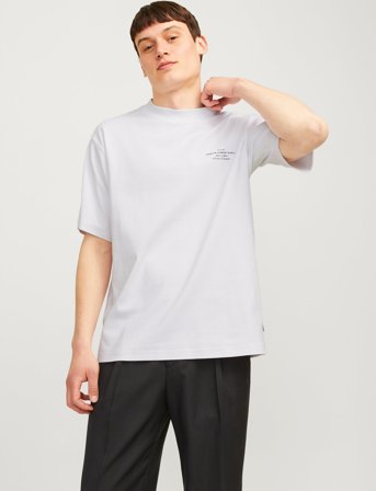 Jack & Jones Jprblachad Branding Ss Crew Neck Tee Sn - White - L
