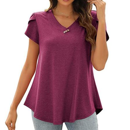 Print T-shirt För Kvinnor Med Blommönster