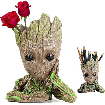 Baby Groot blomsterpotte - Figurer med planter og penner fra den klassiske filmen - ideell gave