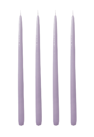 Åhléns Home Lackade ljus, 4-pack Ljus & ljusstakar Lila H38cm
