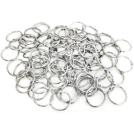 Lösa pärmringar 1 tum (100-pack) Kontorsmetallpärmringar, Nickel P