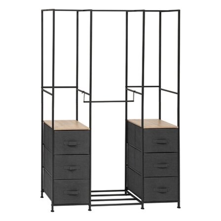 Tissa-vaatekaappi 6 laatikolla P. 116 x S. 40 x K. 176 cm harmaa