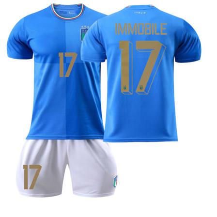 2223 Italien Hem Fotbollströja Nr 17 Immobile Jersey Without Socks S(165-170cm)
