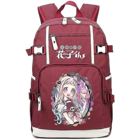 Anime Toalettbindning Hana Zi-kun Ryggsäck Student Skolväska Axelväska (färg: Röd-02)