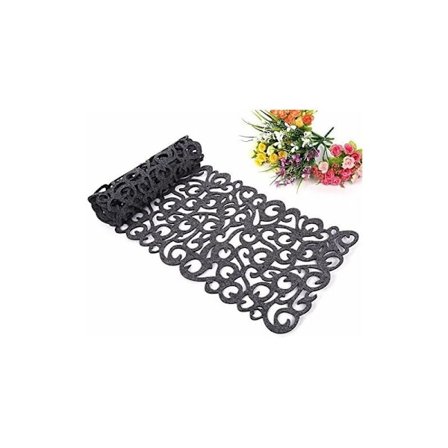 Filttæppe Borddug Hul Mat Blomst Borddug Borddug Bund Underkop Rum Dekoration Varmebestandig Vaskbar (Mørkegrå, 29.102cm)