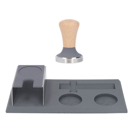 Grå kaffepressermatte silikon kaffekrokmatte kaffepressestasjon for kaffepresser tilbehør pressermatte med 58 mm presser