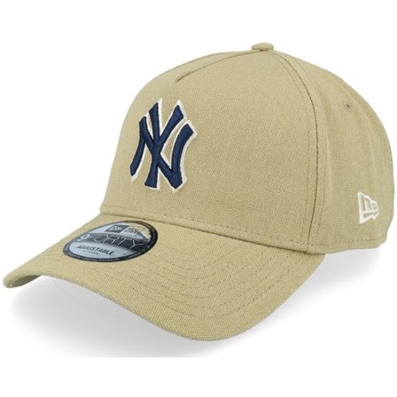 New Era - MLB Beige adjustable Keps - New York Yankees Canvas Logo Essentials Khaki A-frame Adjustable @ Hatstore