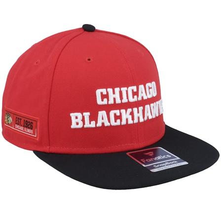 Fanatics - Chicago Blackhawks Iconic Color Blocked Athl Red/Black Snapback Snapback Red Cap - NHL @ Hatstore
