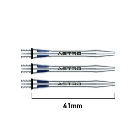 Winmau Astro Aluminium Shafts (6 Darts, 2 Sets) Blue/Silver/Black, Short/Interm./Medium