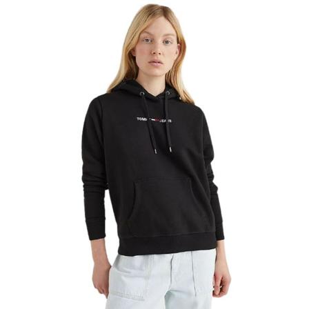 Tommy Jeans Logo Hoodie Sort, Dame